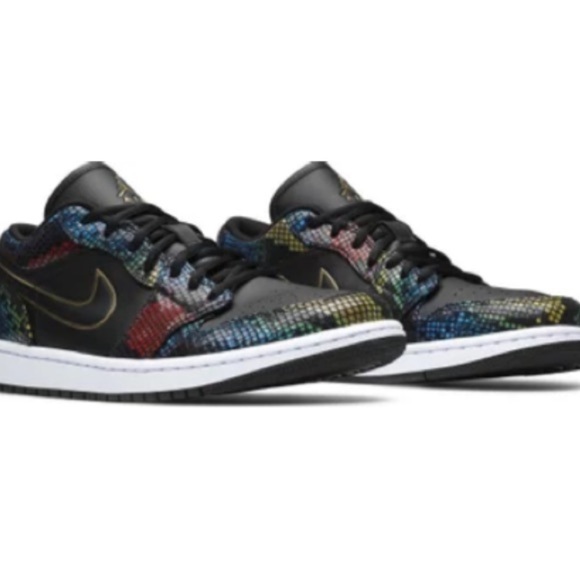 Air Jordan 1 low multi snakeskin sneaker shoes women size 7.5 - Picture 12 of 12